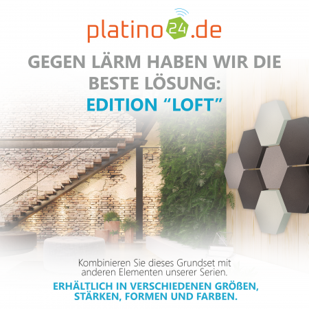 Edition LOFT Honeycomb - 8 Absorber aus Basotect ® - Farbe: Platinum + Anthracite + Aqua