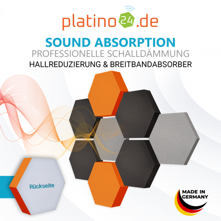 Edition LOFT Honeycomb - 8 Absorber aus Basotect ® - Farbe: Platinum + Anthracite + Juice