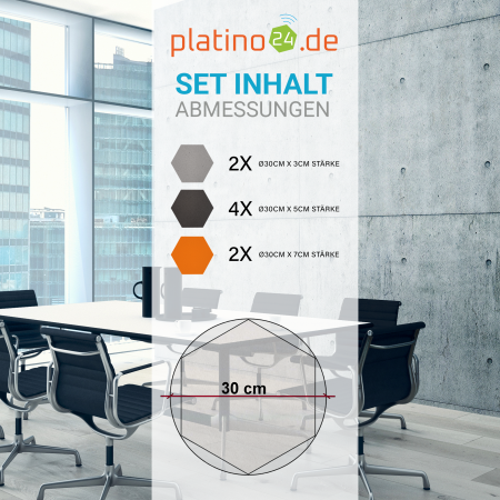 Edition LOFT Honeycomb - 8 Absorber aus Basotect ® - Farbe: Platinum + Anthracite + Juice