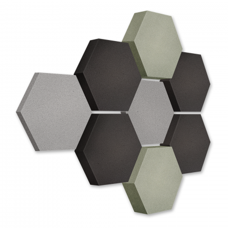 Edition LOFT Honeycomb - 8 absorbers made of Basotect ® - Colour: Platinum + Anthracite + Concrete