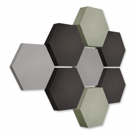 Edition LOFT Honeycomb - 8 Absorber aus Basotect ® - Farbe: Platinum + Anthracite + Concrete