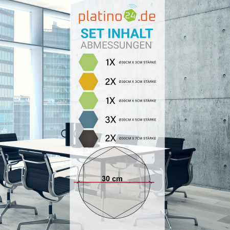 Edition LOFT Honeycomb - 9 Absorber aus Basotect ® - Farbe: Bibo + Scandic + Anthracite + Lime