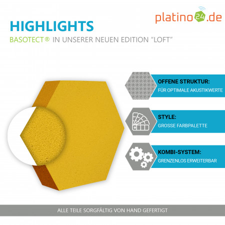 Edition LOFT Honeycomb - 9 Absorber aus Basotect ® - Farbe: Bibo + Scandic + Anthracite + Lime