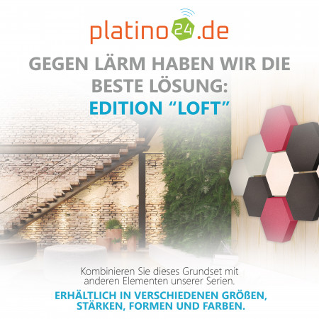 Edition LOFT Honeycomb - 9 Absorber aus Basotect ® - Farbe: Snow + Anthracite + Magenta + Aqua