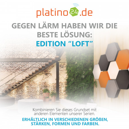 Edition LOFT Honeycomb - 9 Absorber aus Basotect ® - Farbe: Snow + Anthracite + Juice + Platinum