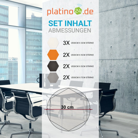 Edition LOFT Honeycomb - 9 Absorber aus Basotect ® - Farbe: Snow + Anthracite + Juice + Platinum