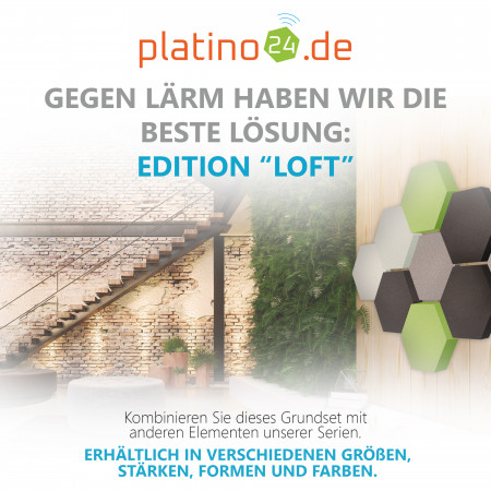 Edition LOFT Honeycomb - 9 Absorber aus Basotect ® - Farbe: Platinum + Anthracite + Lime + Aqua