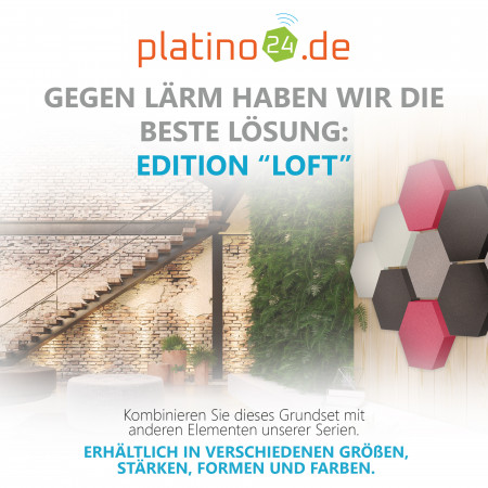 Edition LOFT Honeycomb - 9 Absorber aus Basotect ® - Farbe: Platinum + Anthracite + Magenta + Aqua