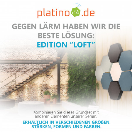 Edition LOFT Honeycomb - 9 Absorber aus Basotect ® - Farbe: Snow + Maritim + Anthracite + Aqua