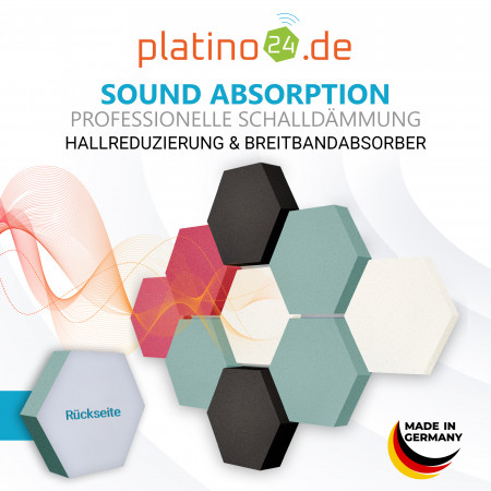 Edition LOFT Honeycomb - 9 Absorber aus Basotect ® - Farbe: Snow + Ocean + Anthracite + Magenta