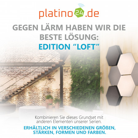 Edition LOFT Honeycomb - 6 Absorber aus Basotect ® - Farbe: Platinum + Snow + Anthracite