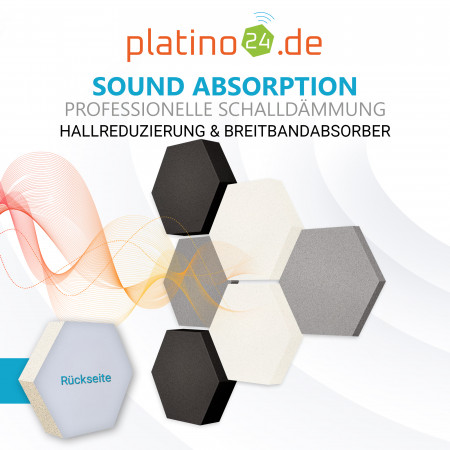 Edition LOFT Honeycomb - 6 Absorber aus Basotect ® - Farbe: Platinum + Snow + Anthracite