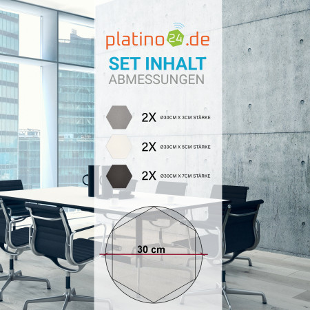 Edition LOFT Honeycomb - 6 Absorber aus Basotect ® - Farbe: Platinum + Snow + Anthracite