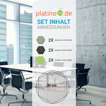 Edition LOFT Honeycomb - 6 Absorber aus Basotect ® - Farbe: Concrete + Anthracite + Lime