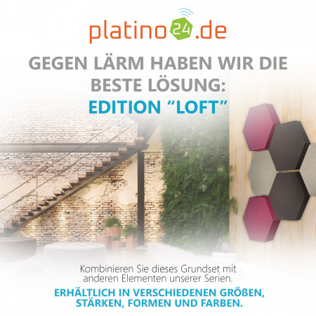 Edition LOFT Honeycomb - 6 Absorber aus Basotect ® - Farbe: Concrete + Anthracite + Crimson