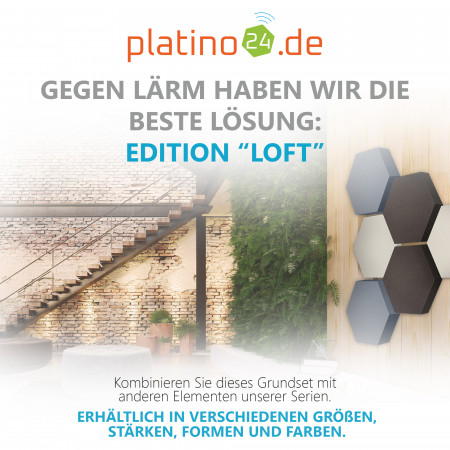 Edition LOFT Honeycomb - 6 Absorber aus Basotect ® - Farbe: Aqua + Anthracite + Scandic