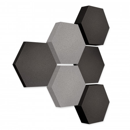 Edition LOFT Honeycomb - 6 Absorber aus Basotect ® - Farbe: Anthracite + Platinum + Anthracite