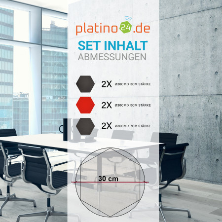 Edition LOFT Honeycomb - 6 Absorber aus Basotect ® - Farbe: Anthracite + Red Pepper + Anthracite