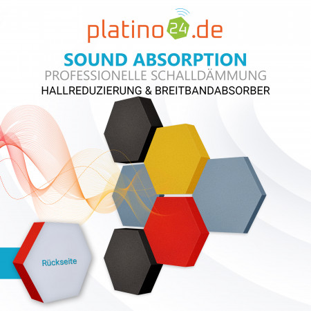 Edition LOFT Honeycomb - 6 Absorber aus Basotect ® - Farbe: Scandic + Red Pepper + Bibo + Anthracite