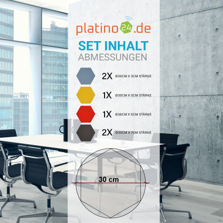 Edition LOFT Honeycomb - 6 Absorber aus Basotect ® - Farbe: Scandic + Red Pepper + Bibo + Anthracite