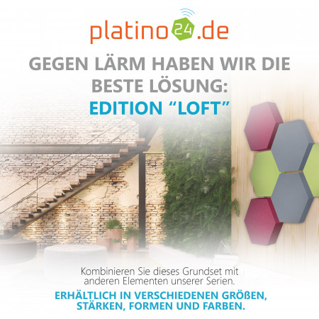 Edition LOFT Honeycomb - 6 Absorber aus Basotect ® - Farbe: Lime + Scandic + Crimson