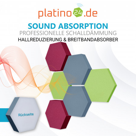 Edition LOFT Honeycomb - 6 Absorber aus Basotect ® - Farbe: Lime + Scandic + Crimson