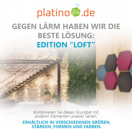 Edition LOFT Honeycomb - 6 Absorber aus Basotect ® - Farbe: Anthracite + Maritim + Crimson