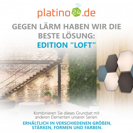 Edition LOFT Honeycomb - 6 Absorber aus Basotect ® - Farbe: Anthracite + Maritim + Snow