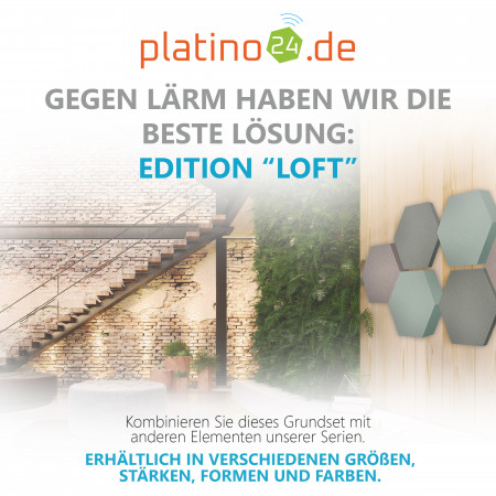 Edition LOFT Honeycomb - 6 Absorber aus Basotect ® - Farbe: Denim + Platinum + Ocean