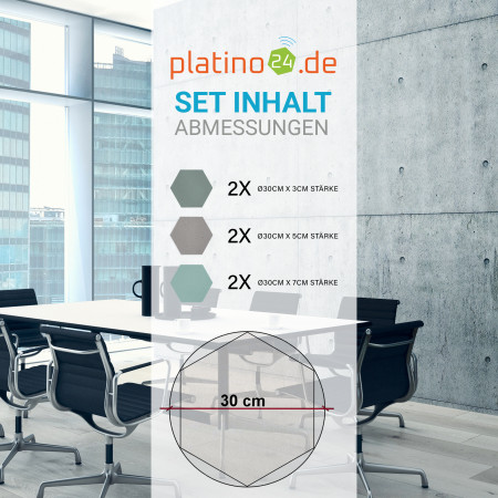 Edition LOFT Honeycomb - 6 Absorber aus Basotect ® - Farbe: Denim + Platinum + Ocean