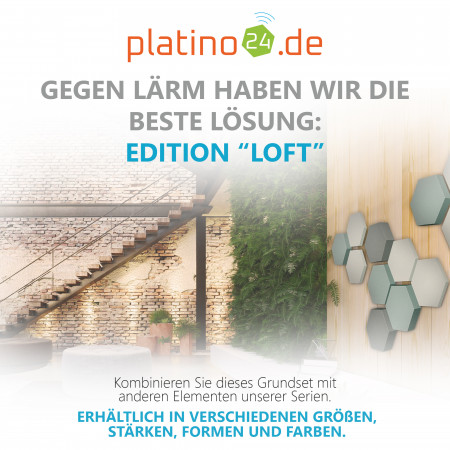 Edition LOFT Honeycomb - 12 Absorber aus Basotect ® - Farbe: Aqua + Ocean + Denim