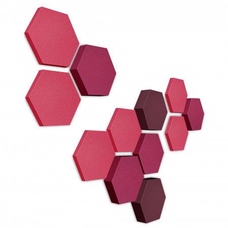 Edition LOFT Honeycomb - 12 Absorber aus Basotect ® - Farbe: Magenta + Crimson + Blackberry
