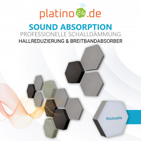 Edition LOFT Honeycomb - 12 Absorber aus Basotect ® - Farbe: Platinum + Anthracite + Concrete