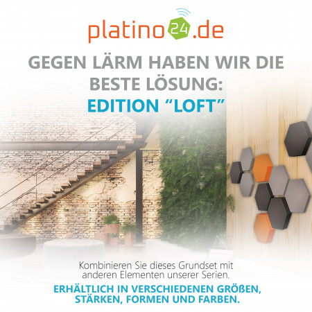 Edition LOFT Honeycomb - 12 Absorber aus Basotect ® - Farbe: Platinum + Anthracite + Juice