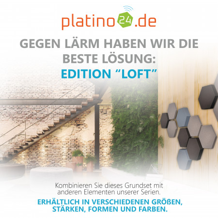 Edition LOFT Honeycomb - 12 Absorber aus Basotect ® - Farbe: Platinum + Anthracite + Scandic