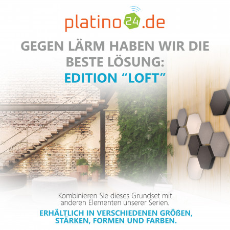 Edition LOFT Honeycomb - 12 Absorber aus Basotect ® - Farbe: Platinum + Anthracite + Snow