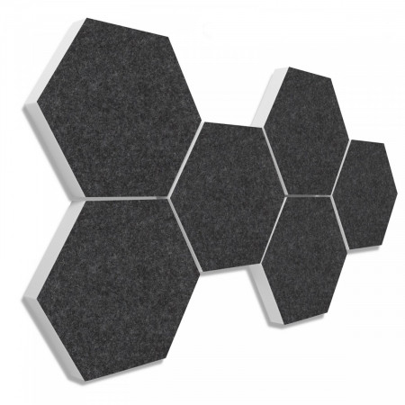 6 absorbers honeycomb shape made of Basotect ® G+ each 300 x 300 x 50mm Colore ANTHRACITE