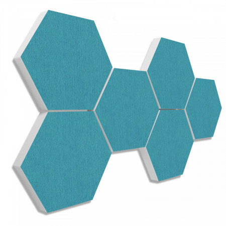 6 absorbers honeycomb shape made of Basotect ® G+ each 300 x 300 x 50mm Colore PETROL