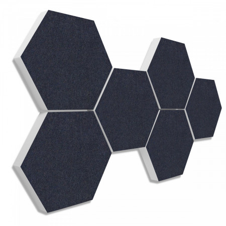 6 absorbers honeycomb shape made of Basotect ® G+ each 300 x 300 x 50mm Colore NIGHTBLUE