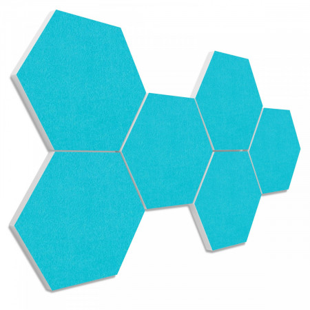 6 absorbers honeycomb shape made of Basotect ® G+ each 300 x 300 x 30mm Colore TURQUOISE