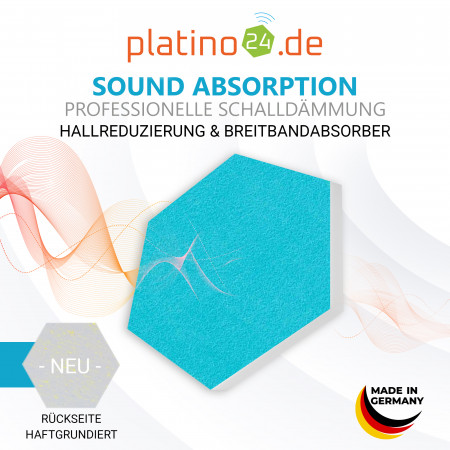 6 Absorber Wabenform aus Basotect ® G+ je 300 x 300 x 30mm Colore Türkis // 2. WAHL