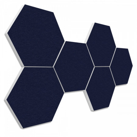 6 absorbers honeycomb shape made of Basotect ® G+ each 300 x 300 x 30mm Colore NIGHTBLUE