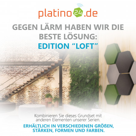 Edition LOFT Honeycomb - 6 Absorber aus Basotect ® - Farbe: Platinum + Anthracite + Kermit