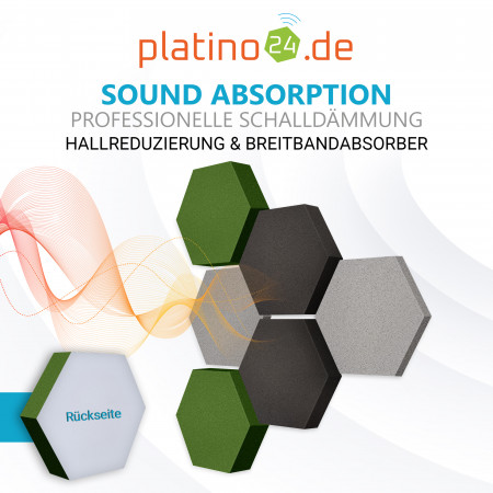 Edition LOFT Honeycomb - 6 Absorber aus Basotect ® - Farbe: Platinum + Anthracite + Kermit