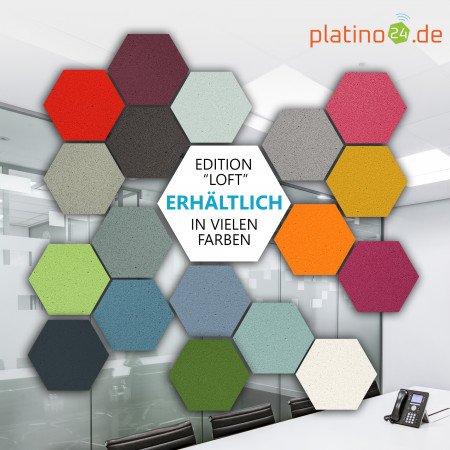 Edition LOFT Honeycomb - 6 Absorber aus Basotect ® - Farbe: Platinum + Anthracite + Kermit