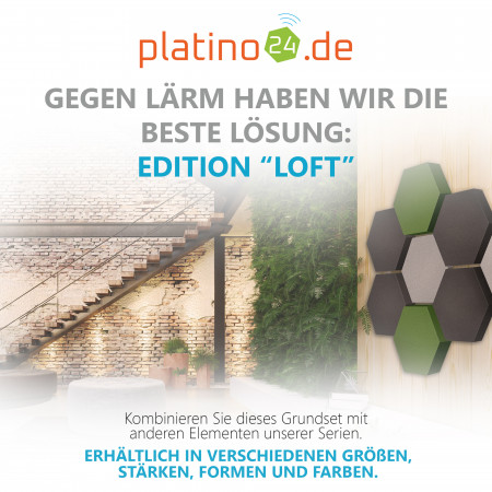 Edition LOFT Honeycomb - 8 Absorber aus Basotect ® - Farbe: Platinum + Anthracite + Kermit