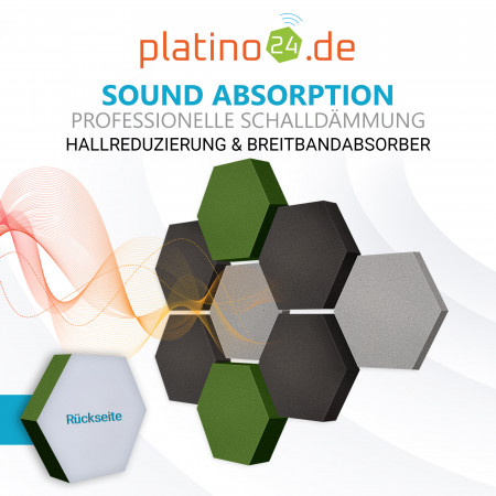 Edition LOFT Honeycomb - 8 Absorber aus Basotect ® - Farbe: Platinum + Anthracite + Kermit