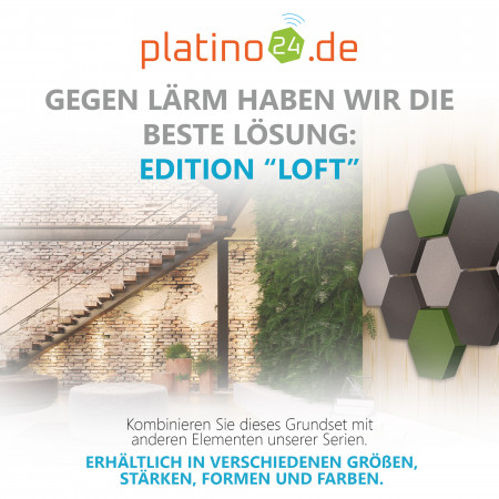 Edition LOFT Honeycomb - 9 Absorber aus Basotect ® - Farbe: Platinum + Anthracite + Kermit