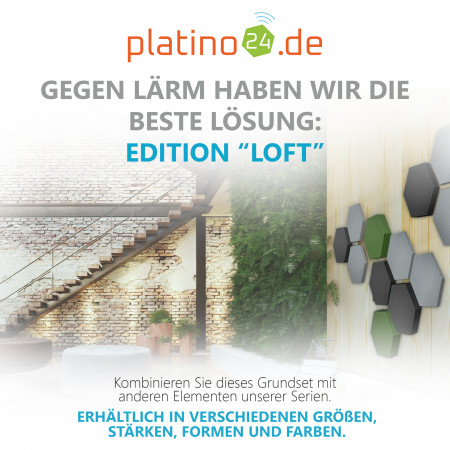 Edition LOFT Honeycomb - 12 Absorber aus Basotect ® - Farbe: Platinum + Anthracite + Kermit