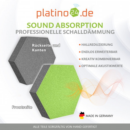 platino24 STUDIOline Akustikpaneele 3D-Set Wabe - 15 Elemente mit spezieller Akustik-Beschichtung #B002